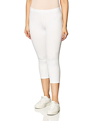 No nonsense Women s Cotton Capri Leggings, White, X-Large