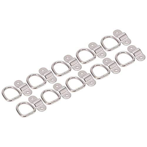 Anello a D di Ancoraggio, 10 Set di Ancoraggi di Ancoraggio Anello a D per Montaggio su Superficie Ad Alta Resistenza Multifunzione per Trasporto Sicuro e Sicuro(Argento)