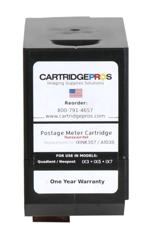 Cartridge Pros IXINK357 Ink Cartridge for Quadient Neopost IX3 IX5 IX7 Mailing Systems Red