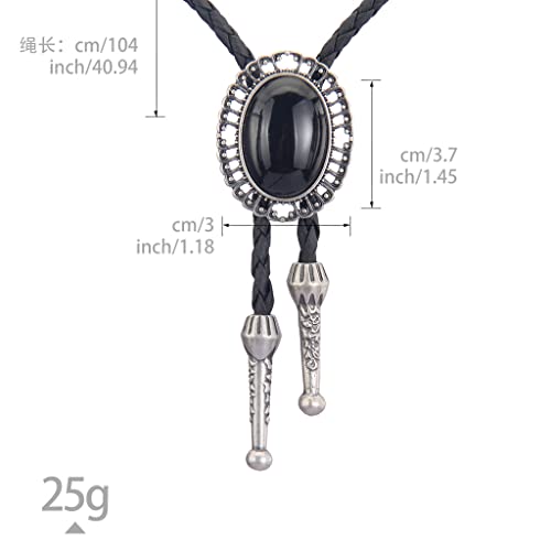 Image of Jeilwiy Bolo Tie for Men Western Cowboy Tie Necklace Gold Bolo Tie Leather Necktie Halloween Tie Accessories for Women