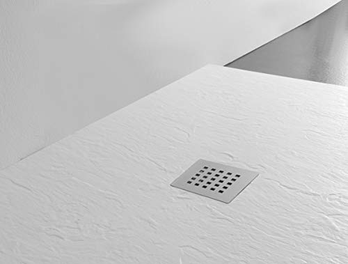 Receveur de douche découpable 80x100 en marbre minéral blanc pour espace exigu