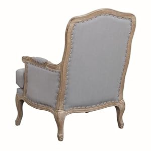 Bowery hill transitional fabricwood nail head trim accent chair in light blue  urban country home decor