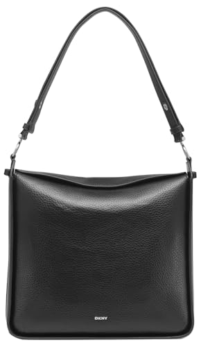 DKNY Akia Hobo, Bolso de Mano Mujeres, Negro/Plateado