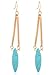 Hanloud Turquoise Dangle Earrings Long Bar Drop Dangle Earrings for Women
