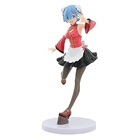 Zhongkaihua Anime Figure Re:0 Remu Figura Camerieri Uniforme Modello Statua Rem/Remu Action Figure Collezionismo Decorazioni Desktop 21CM PVC