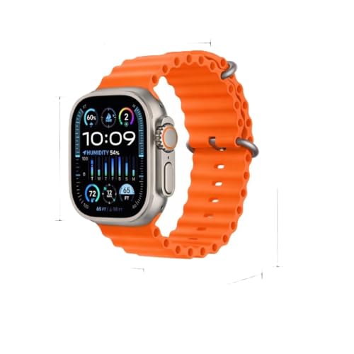 IMPERION WATCHES Ultra Smartwatch with Bluetooth Calling, T800, Heart Rate Monitor, Orange Silicon Band, Square Display, Magnetic Fast Charging Cable
