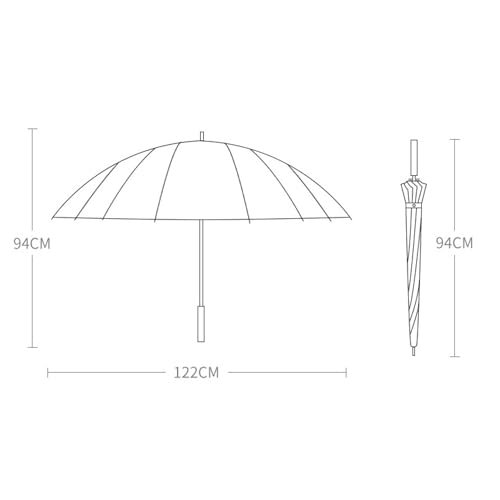 Image of Umbrella with Reflective Stripe and Cover, 47 Inch Large Umbrella, Windproof, Waterproof and UV Protection Auto Open Golf Umbrella