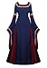Produktbild Josamogre Mittelalter Kleid mit Trompetenärmel Party Kostüm Damen bodenlang Vintage Retro Renaissance Costume Cosplay Dunkelblau S
