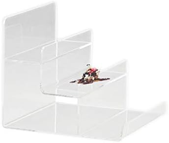 Clear Acrylic 3-Tier Display Stand Acrylic Riser Display Shelf for Amiibo Funko POP Figures 3 Step Acrylic Wallet Display Organizer Holder