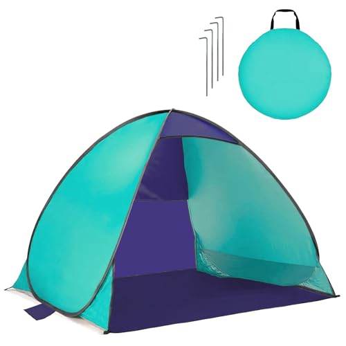 GEEZY Pop Up Tent – UV Sun Shelter for 2-3 Persons with Carry Bag – UPF 50+ Protection, Waterproof, Wind Resistant, Easy Setup, Portable – Beach Essentials for Camping, Picnic & Outdoor Adventures