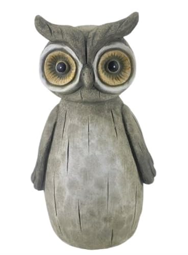 itsisa Zaunhocker Eule H: 22 cm aus Terrakotta - Zaun Deko Garten, Tierfigur Pfostenhocker, Zaunfigur, Gartendeko, Metalldeko