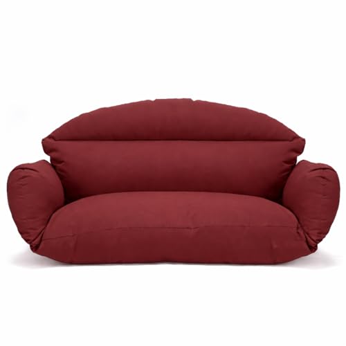 Image of ARMAISH India Double Seater Cushion Set - Polyester Fabric Padded Seat for Hanging Egg /Garden Jhula(Cushion ONLY MEHROOM)