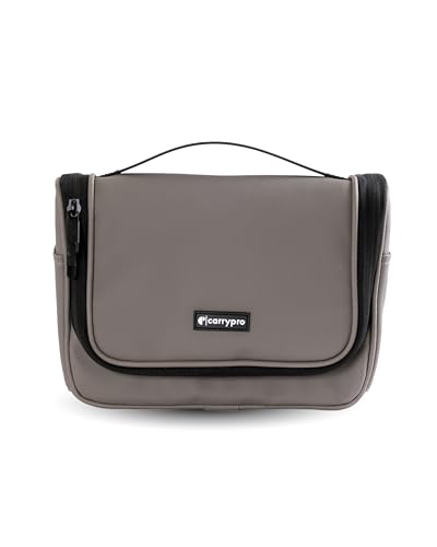 Image of CarryPro-Hanging Toiletry Kit Pouch-Travel Organizer-Makeup, Beauty, Cosmetics, Jewellery Organizer-Skincare, Medicine, Secure Zippered Pockets