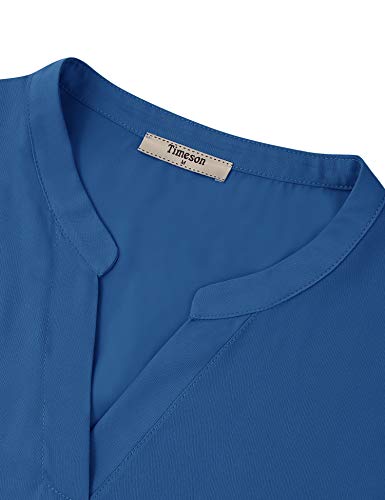 Timeson Sleeveless Blouses For Women,Summer Business Attire Dressy Work Shirts Office Professional Shell Tops Fashion 2022 Chiffon Tunics Tops Ladies Casual V Neck Interview Formal Tanks Navy Blue #TOP3