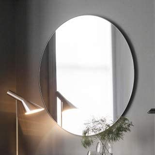 Image of Frameless Round Wall Mirror| Modern Bathroom Vanity Mirror with HD Clear Glass for Wash Basin, Living Room, Entryway & Home Decor (24 X 24 Inch)