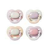 Tommee Tippee Ultimate Fit Soother, 0-6 Months, 4 Pack, Colour Blocked, Orthodontic Dummy for Babies, Extra Air Holes, Symmetrical Teat, 100% BPA Free Silicone, Steriliser Safe, Muted Brights