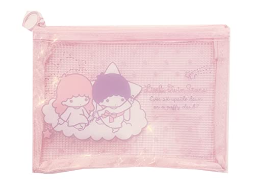 Sanrio Little Twin Stars Accessories Cosmetic Mesh vinyl pouch Zipper Case Bag 17.5Ã—12cm