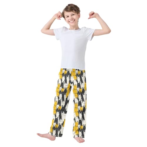 Colorful Cute Cat 3 Long Pajama Pants Bottoms Soft Sleepwear with Pockets2