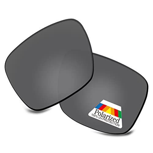 Bwake Replacement Lenses for Smith Lowdown Slim Sunglasses - Dark Black POLARIZED