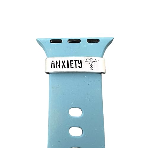 Anxiety Medical Alert Watch Charm, Hand Stamped Tags for