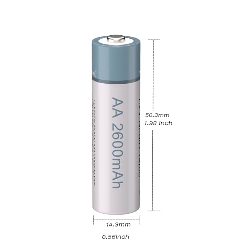 2 Pack de pilas recargables AA 2600mAh NiMH 1.2v miniatura 3