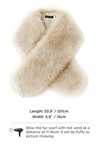 image for BABEYOND Womens Faux Fur Collar Shawl Faux Fur Scarf Wrap Evening Cape