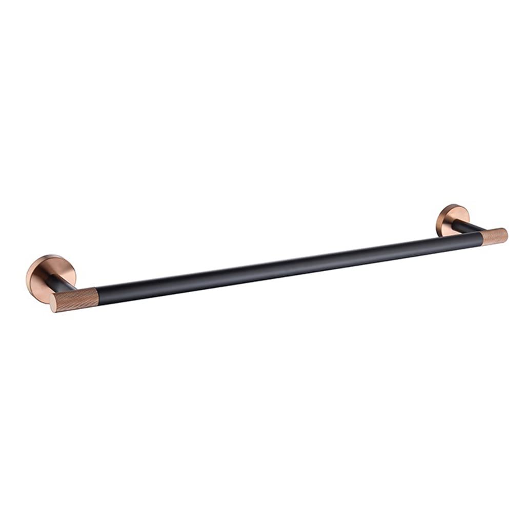 Juego de Accesorios de baño en Oro Rosa y Negro: toallero, portarrollos de Papel higiénico, Gancho para Batas, jabonera y Cepillo (de una Sola Pieza).