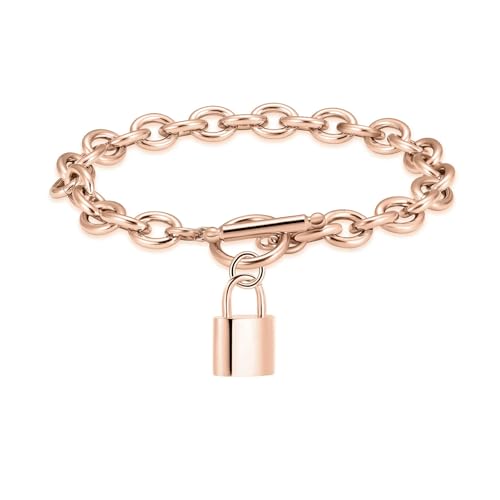 Bracelet urne crémation en acier inoxydable or rose pour cendres