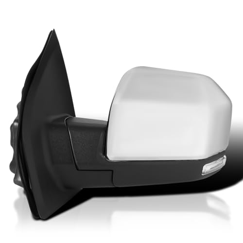 Spec-D Tuning Chrome Power + Heated + LED Turn Signal Left Driver Side Mirror Compatible with 2015-2020 Ford F150 F-150