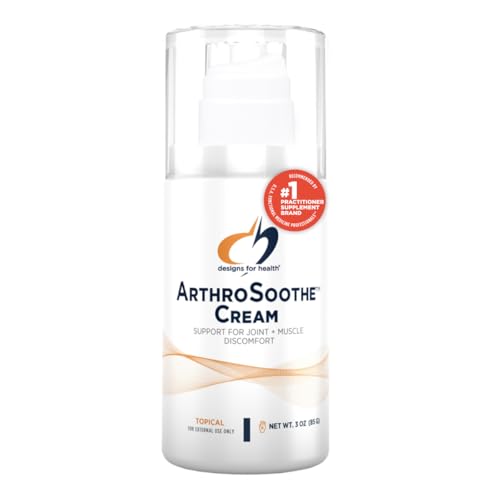 Designs for Health ArthroSoothe Cream - Muscle & Joint Support Topical Lotion - Features Hyaluronic Acid & Glucosamine - Made with Peppermint, Eucalyptus & Tea Tree Essential Oils - Non-GMO - 3 oz