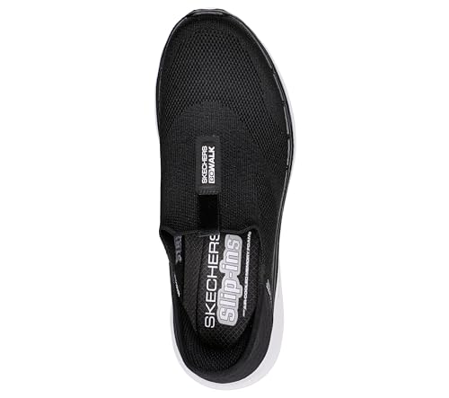 Skechers Men's Slip-ins: GO Walk 6 - Easy On Slip-On Walking Sneakers, Black/White, 10
