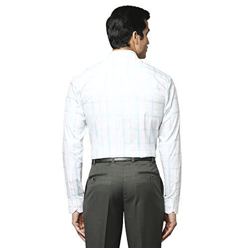 Image of Park Avenue Men's Pure Cotton Checks Pattern Slim Fit Ainsley Collar Full Sleeve Formal Shirt