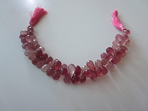 Quartz fraise en perles briolettes de 11x8mm pour remplacer les pierres synthétiques ternes