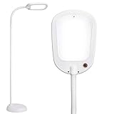 Brightech - Litespan LED Reading Floor Lamp - Dimmable Full Spectrum LED Light - Fully Adjustable Neck - 12 Watts - Alpine White