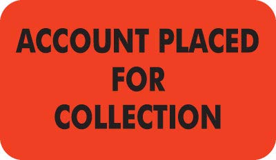 Doctor Stuff - File Folder Chart Labels, MAP3040, Account Placed for, Billing and Collection Medical Stickers, Fluorescent Red Black, 1-1 2  x 7 8 , 250 per Box