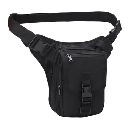PciDinFo Bolsa Pierna Bolso Muslo Mochila Pierna Riñonera Cintura Material Oxford Impermeable Cremalleras Espacios Adecuada para Viajes Sen, Negro, universal