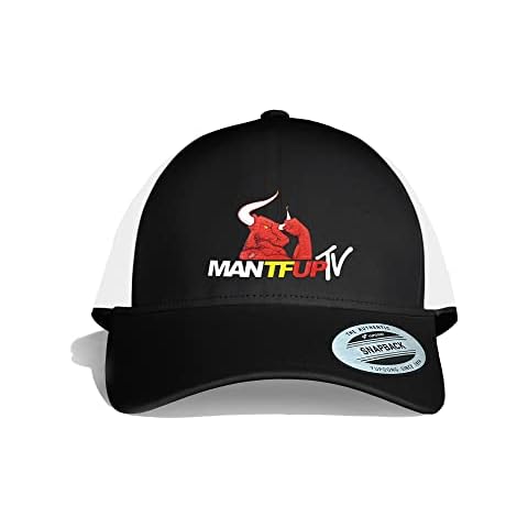 MANTFUP Official Branded Snapback Cap from The ManTFupTV Podcast | Perfect Hat for Working Out, Gym, Lifting, or Running | Men, Women, Unisex | Adjustable, One Size Fits All Black Cover