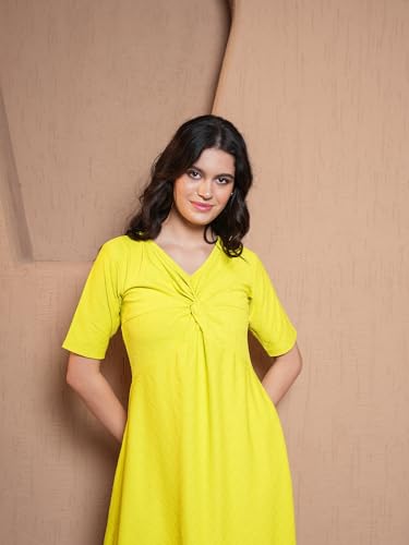 Image of PURVAJA Women's Polyester Blend A-Line Midi Dress