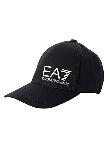 EA7 Uomo Cappellino con logo, Nero, One Size