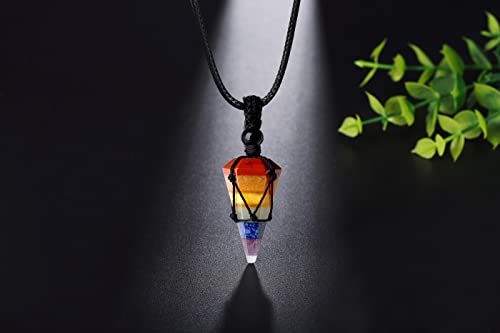 Image of XIANNVXI Healing Crystal Necklace for Men Jewelry Gift | Adjustable Black Rope Natural Gemstone Pendant