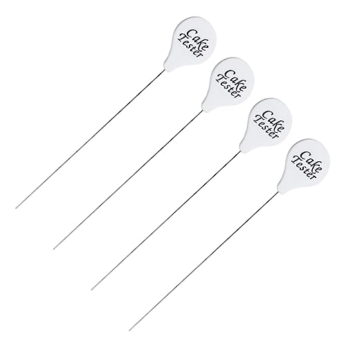 ABOOFAN 4pcs Stainless Steel Cake Tester Baking Test Stick Biscuit Stirring Pin Easy to Wash Anti-slip Grip for Cake Cupcake Testing