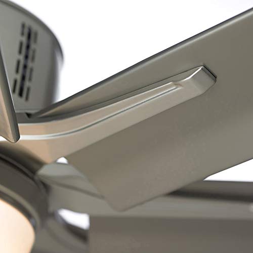 Luminance Kathy Ireland Home Aira Eco Led 72 Inch Ceiling Fan | Large Indoor/Outdoor Fixture With Integrated Lighting | Modern 8 Blade Design With 6-Speed Wall Control | Damp Rated, Platinum #TOP4