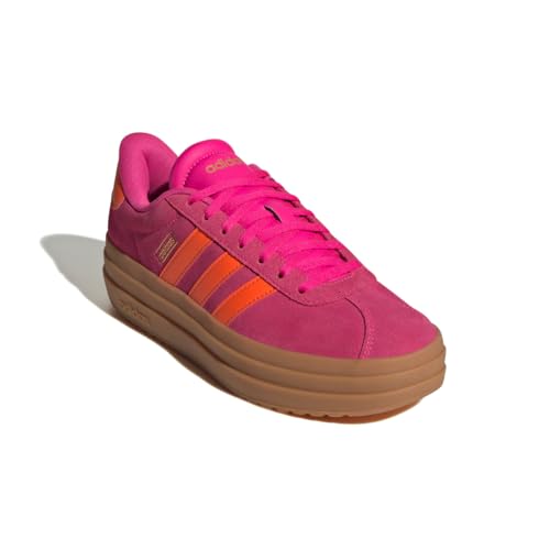 Image of adidas Womens Vl Court Bold Lace Up Sneakers Shoes Casual - Pink