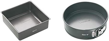 MasterClass 25 cm Deep Cake Tin with PFOA Non Stick and Loose Bottom, 1 mm Carbon Steel, 10 Inch Square Pan