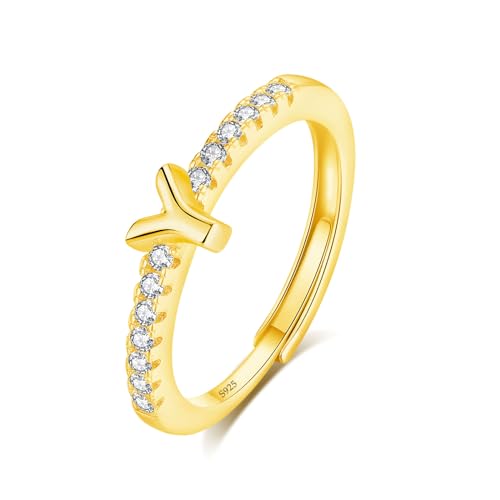 Bague initiale Y dorée en argent empilable pour résoudre vos envies de style