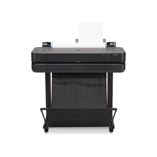 HP DesignJet T630 Stampante per Grandi Formati da 61 cm 5HB09D, Formati supportati da A4 ad A1, velocità 76 Pagine A1 all’Ora, Gigabit Ethernet, USB, Wi-Fi, Garanzia 1 Anno, Edizione 2025, Nero