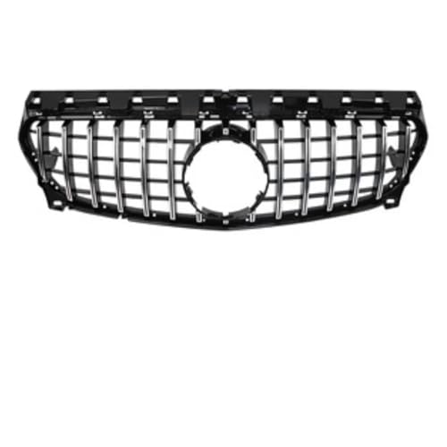 用 CLA W117 C117 220 260 180 200 2013-2019 GT ダイヤモンドスタイル フロントグリル レーシンググリル メッシュ チューニングアクセサリー 車のダブルキドニーグリル(Silver1)