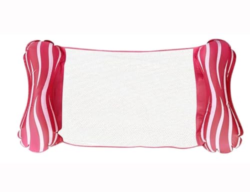 Aufblasbare 4-in-1 Wasserhängematte, Schwimmliege & Poolmatratze, 112X62 cm, ergonomisch & faltbar, bis 113 kg, für Erwachsene, Pool, Strand, Urlaub, 1 oder 2 Stück, Farben Rosa&Blau (Rosa) Aufblasbare 4-in-1 Wasserhängematte, Schwimmliege & Poolmatratze, 112X62 cm, ergonomisch & faltbar, bis 113 kg, für Erwachsene, Pool, Strand, Urlaub, 1 oder 2 Stück, Farben Rosa&Blau (Rosa)