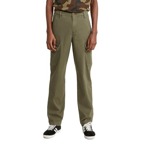 Levi's Calça cargo masculina Xx Taper, Olive Night - Sarja elástica, 31W / 30L