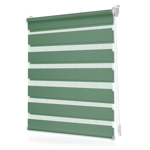 Lichtblick Duo Rollo ohne Bohren, verspannt, Blickdicht 80 cm x 130 cm (B x L), Salbei Lichtblick Duo Rollo ohne Bohren, verspannt, Blickdicht 80 cm x 130 cm (B x L), Salbei